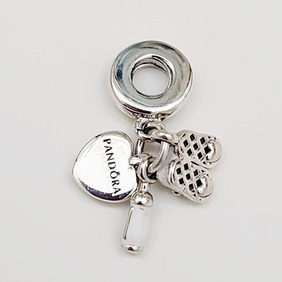 Pandora Baby Bottle and Shoe Dangle Charm with pouch - Picture 3 of 4